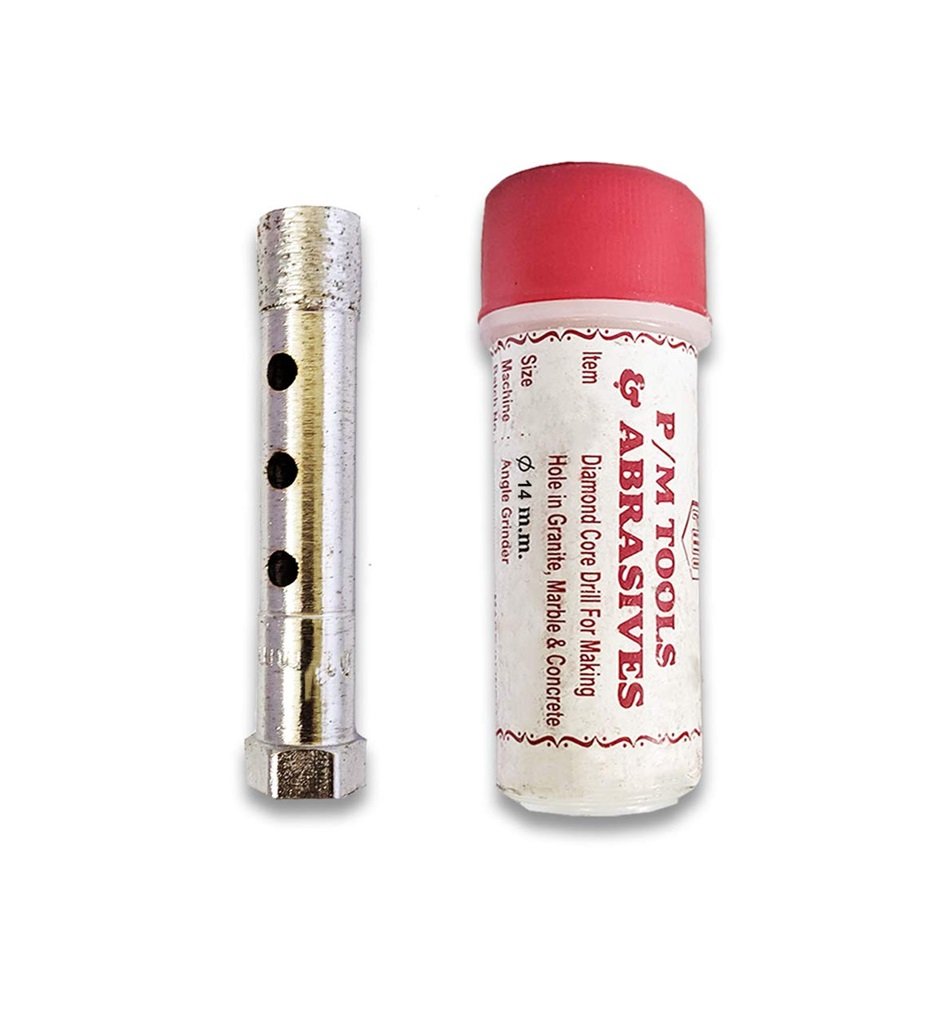 PMT Marble Core Bit  14MM for Drilling holes in Granite, Marble, Concrete and Tile Use With 4″ Angle Grinder