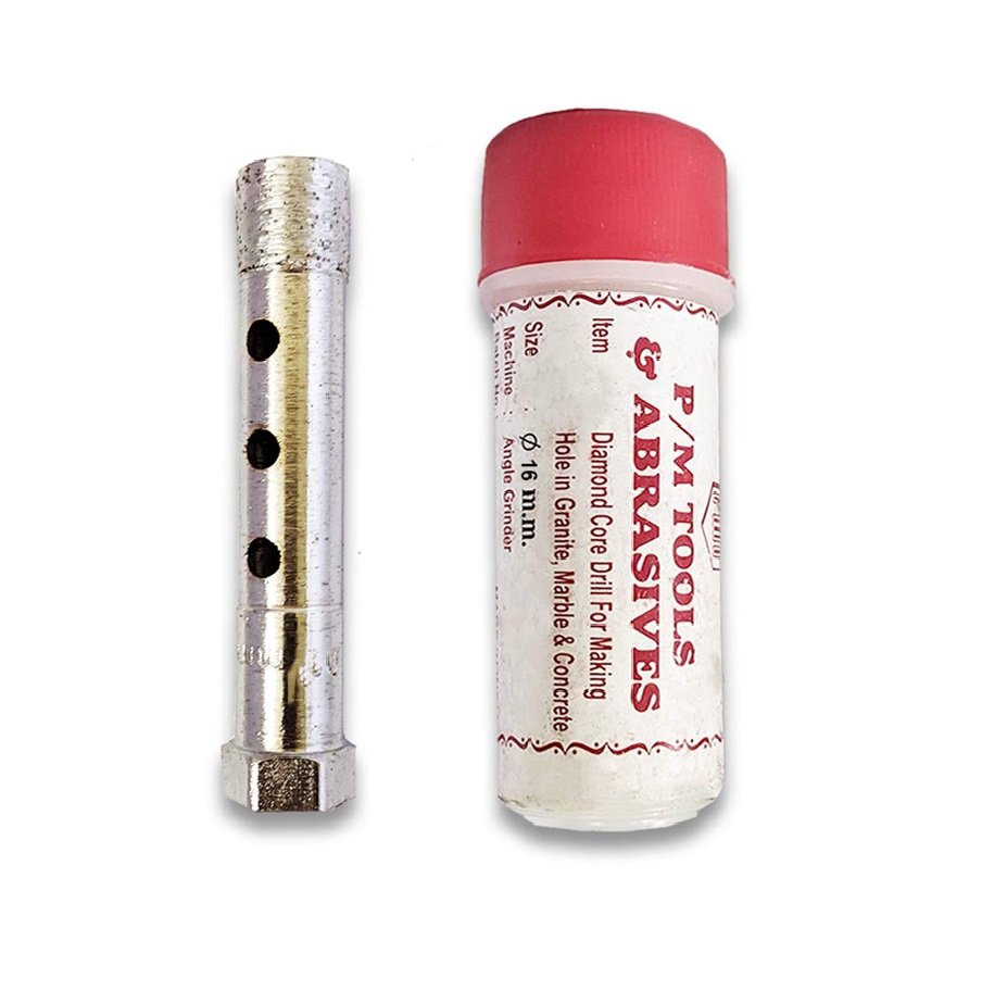 PMT Marble Core Bit  16MM for Drilling holes in Granite, Marble, Concrete and Tile Use With 4″ Angle Grinder