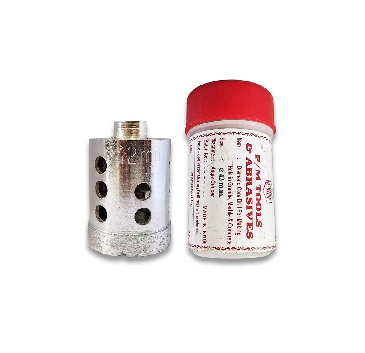 PMT Marble Core Bit  42MM for Drilling holes in Granite, Marble, Concrete and Tile Use With 4″ Angle Grinder