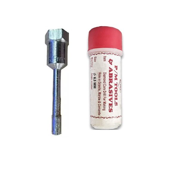 PMT Marble Core Bit  6.5MM for Drilling holes in Granite, Marble, Concrete and Tile Use With 4″ Angle Grinder